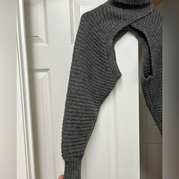 ZARA Gray Marl Turtleneck Arm Warmer / Sleeve Scarf – Size M - Picture 5 of 8